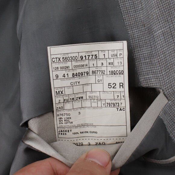 Z zegna sport coat men's 42R two button gray linen cotton wool unstructured - Picture 15 of 16